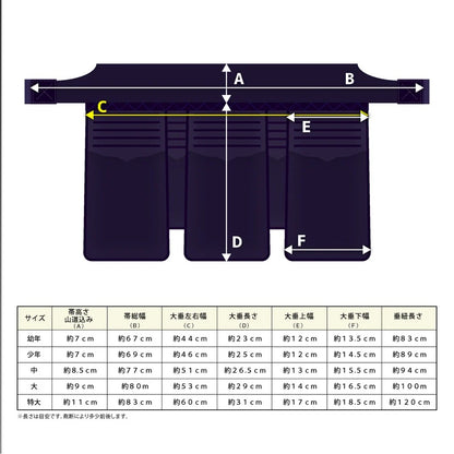 【西日本武道具】頂(黒) 6mm刺 垂単品 (幼年-一般)