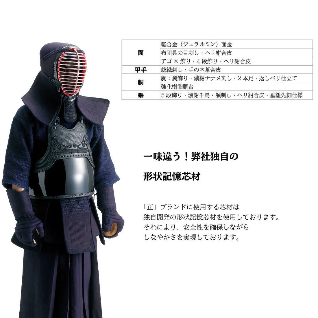 【西日本武道具】正(MASA)白印 6mm具の目刺 防具セット（身長150cm～）