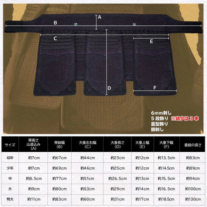 10000円均一セール【西日本武道具】頂(黒) 6mm刺 垂単品 (幼年-一般)
