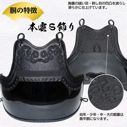 20000 Yen Flat Rate Sale [Nishinihon Budogu] Top (Black) 6mm Stitched Chest Protector (Do) Only